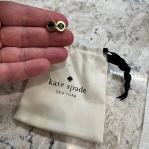 Black and gold ‘spade’ stud earrings, Kate Spade.